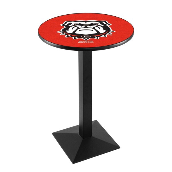 36" Blk Wrinkle Georgia "Bulldog" Pub Table